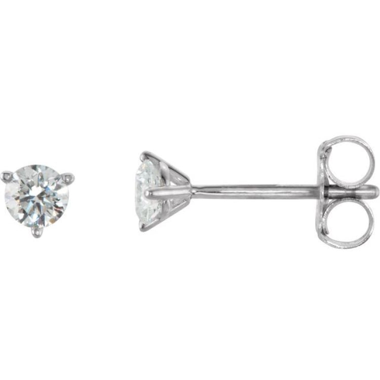18K White Gold 1/4 CTW Natural Diamond Stud Earrings
