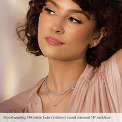14K Rose Gold 1/4 CTW Natural Diamond 5-Station 18" Necklace