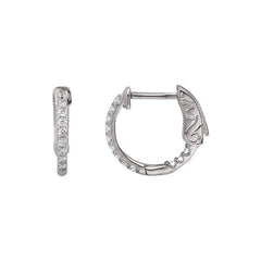 Platinum 1/4 CTW Natural Diamond Inside-Outside 14.5 mm Hinged Hoop Earrings