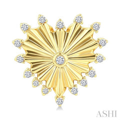 1/5 Ctw Round Cut Diamond Pirouette Heart Fluted Fashion Earrings in 10K Yellow Gold