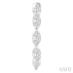 3/4 Ctw Marquise Cut Diamond Fashion Half Hoop Earrings in 14K White Gold