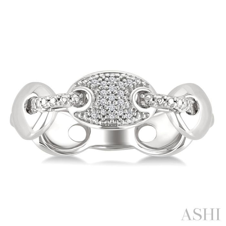1/20 Ctw Mariner Link Round Cut Diamond Ring in Sterling Silver