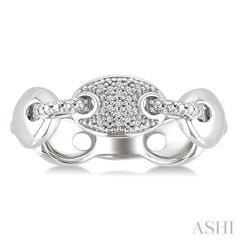 1/20 Ctw Mariner Link Round Cut Diamond Ring in Sterling Silver