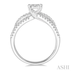 5/8 Ctw Diamond Lovebright Engagement Ring in 14K White Gold