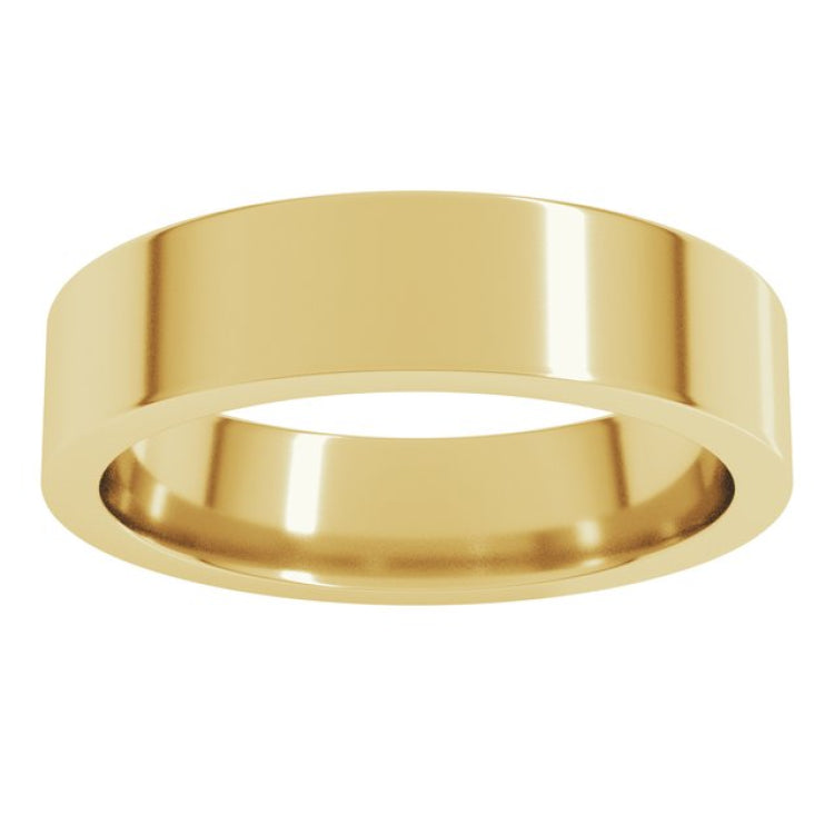 14K Yellow Gold 5 mm Comfort-Fit Flat Band Size 6