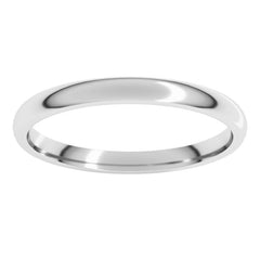 Platinum 2 mm Lightweight Comfort-Fit Half Round Band Size 4.5