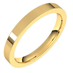 14K Yellow Gold 2.5 mm Comfort-Fit Flat Band Size 6.5