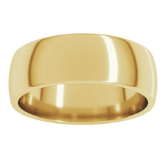 14K Yellow Gold 6.5 mm Lightweight Comfort-Fit Half Round Band Size 9.5