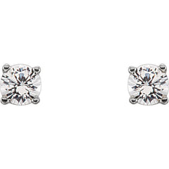 Sterling Silver Imitation Diamond Youth Earrings