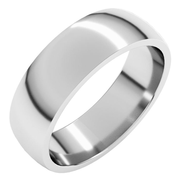 Sterling Silver 6 mm Lightweight Comfort-Fit Half Round Band Size 11