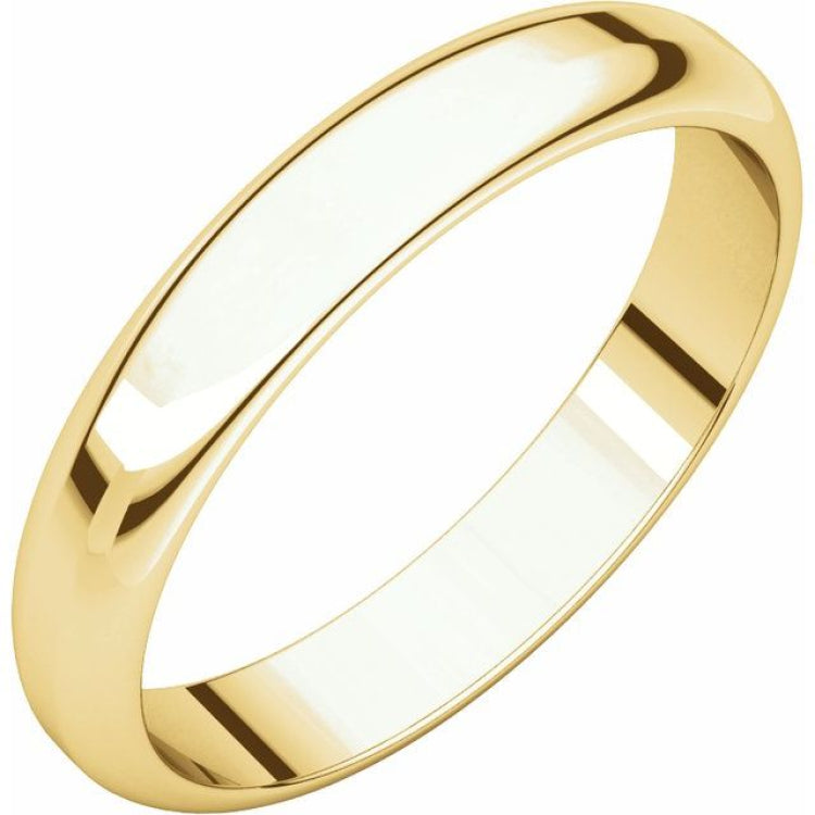 14K Yellow Gold 3.5 mm Half Round Band Size 4.5