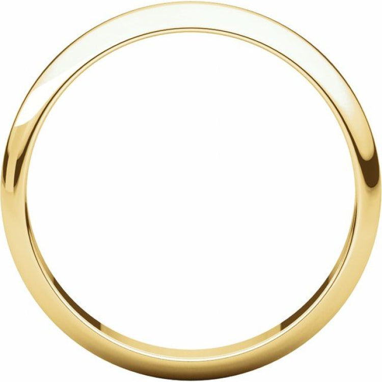 14K Yellow Gold 3.5 mm Half Round Band Size 4.5