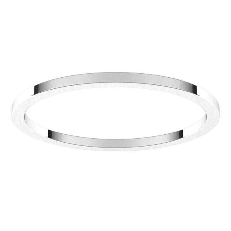 14K White Gold 1 mm Flat Band Size 7.5