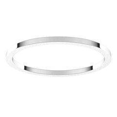 14K White Gold 1 mm Flat Band Size 8