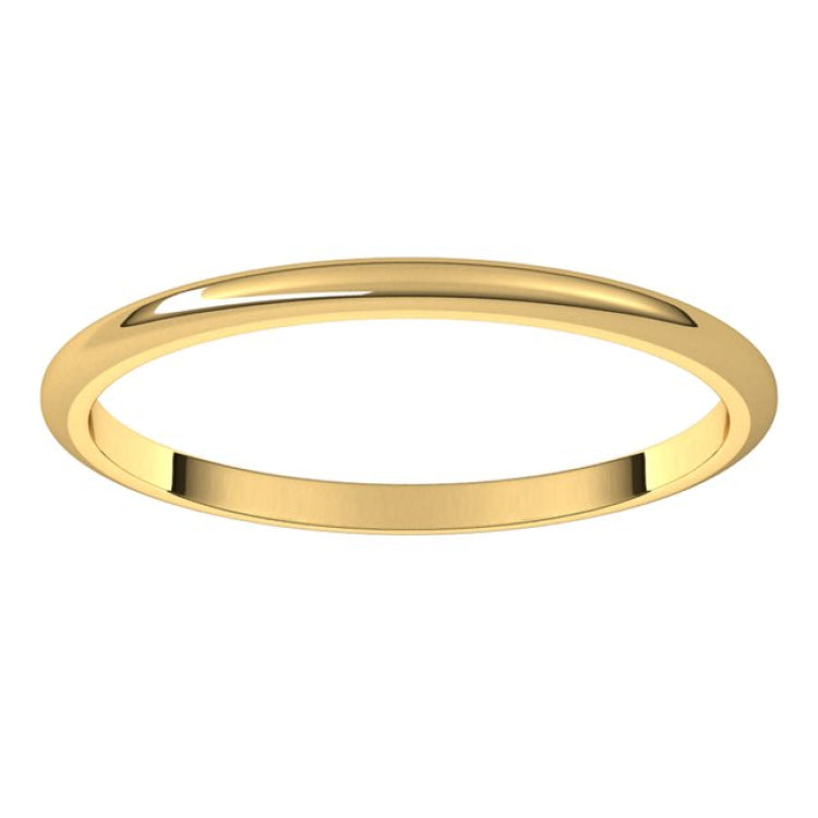 14K Yellow Gold 1.5 mm Half Round Band Size 7