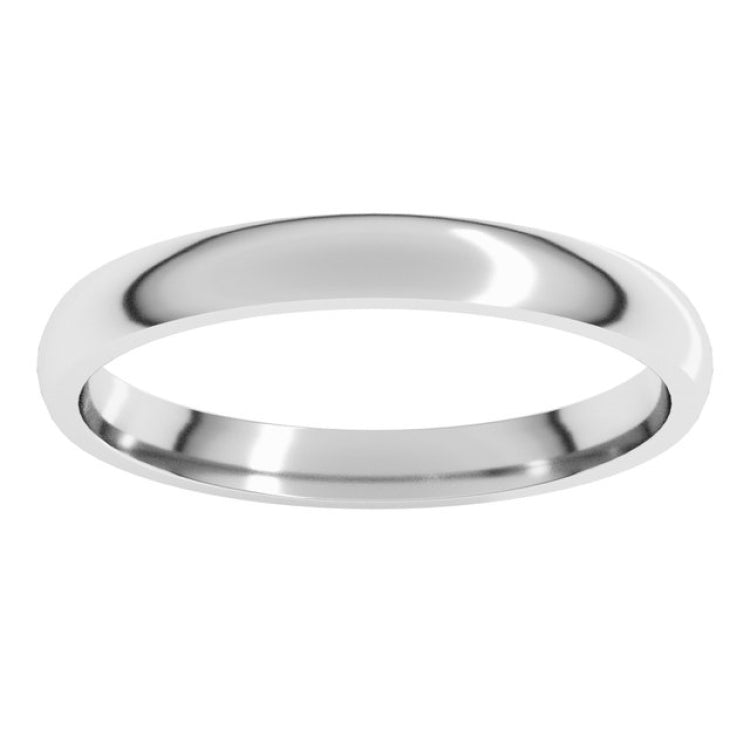 Sterling Silver 2.5 mm Lightweight Comfort-Fit Half Round Band Size 7