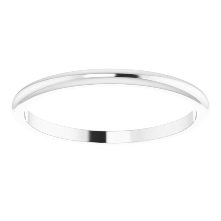 Platinum 1.5 mm Half Round Band Size 5