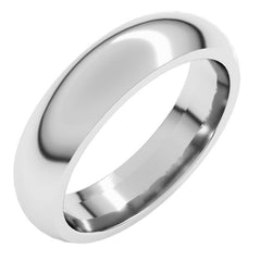 14K White Gold 5 mm Comfort-Fit Half Round Band Size 6