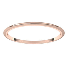 14K Rose Gold 1 mm Half Round Band Size 4