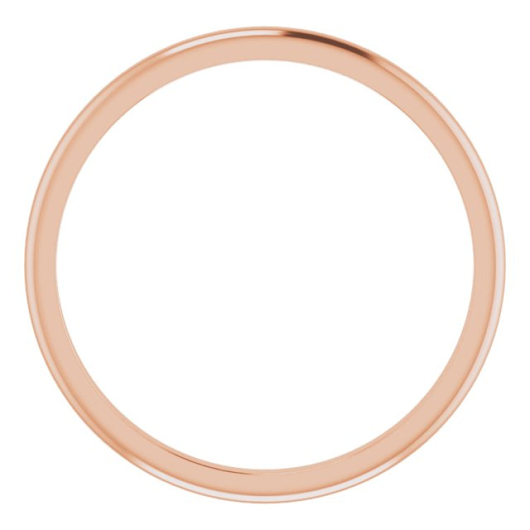 14K Rose Gold 1.5 mm Half Round Band Size 7