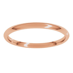 14K Rose Gold 1.5 mm Lightweight Comfort-Fit Half Round Band Size 7