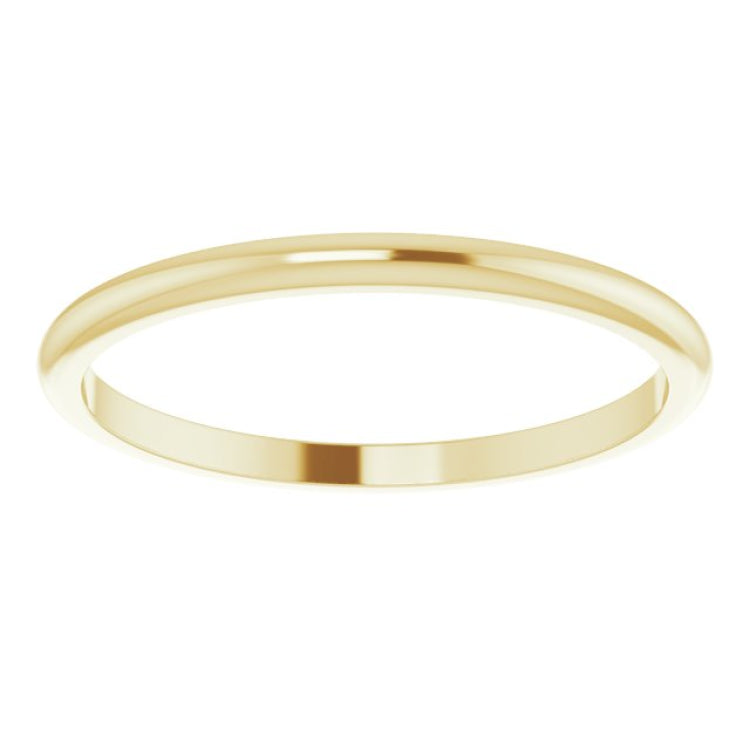 10K Yellow Gold 1.5 mm Half Round Band Size 5.5