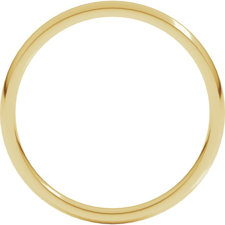 18K Yellow Gold 2 mm Lightweight Comfort-Fit Half Round Band Size 3.5