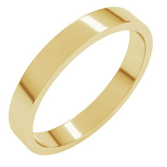 14K Yellow Gold 3 mm Flat Band Size 6.5