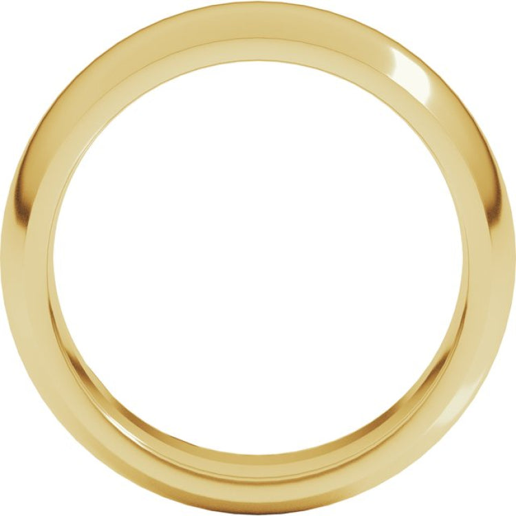 10K Yellow Gold 7 mm Comfort-Fit Half Round Band Size 5
