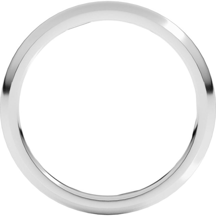 14K White Gold 2 mm Comfort-Fit Half Round Band Size 6.5