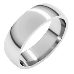 14K White Gold 6 mm Lightweight Comfort-Fit Half Round Band Size 11.5