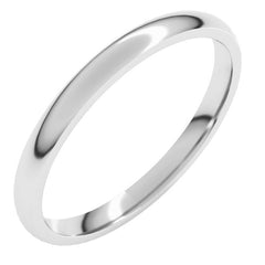 Sterling Silver 2 mm Lightweight Comfort-Fit Half Round Band Size 5