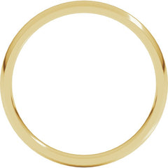 10K Yellow Gold 2.5 mm Lightweight Comfort-Fit Half Round Band Size 7