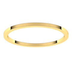 14K Yellow Gold 1 mm Flat Band Size 9.5
