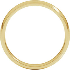 14K Yellow Gold 3.5 mm Lightweight Comfort-Fit Half Round Band Size 8