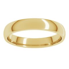 14K Yellow Gold 3.5 mm Lightweight Comfort-Fit Half Round Band Size 8