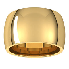 10K Yellow Gold 12 mm Comfort-Fit Half Round Band Size 5.5