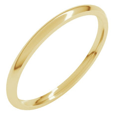 14K Yellow Gold 1.5 mm Lightweight Comfort-Fit Half Round Band Size 8