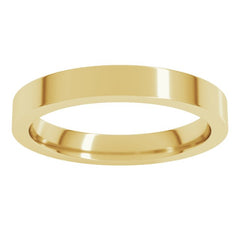 14K Yellow Gold 3 mm Comfort-Fit Flat Band Size 4