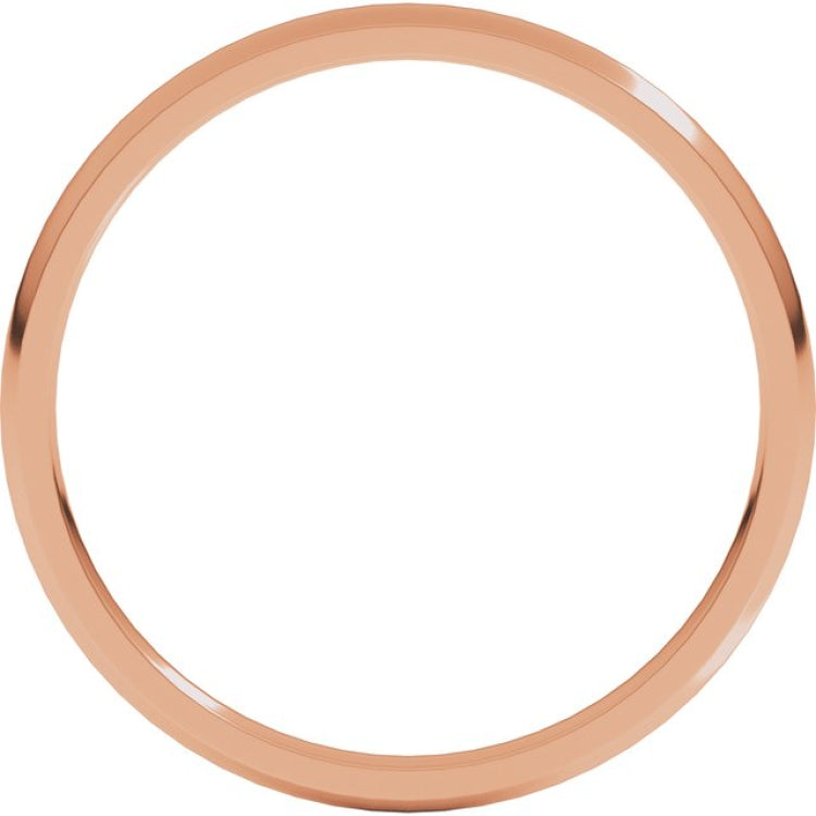 14K Rose Gold 1.5 mm Lightweight Comfort-Fit Half Round Band Size 4