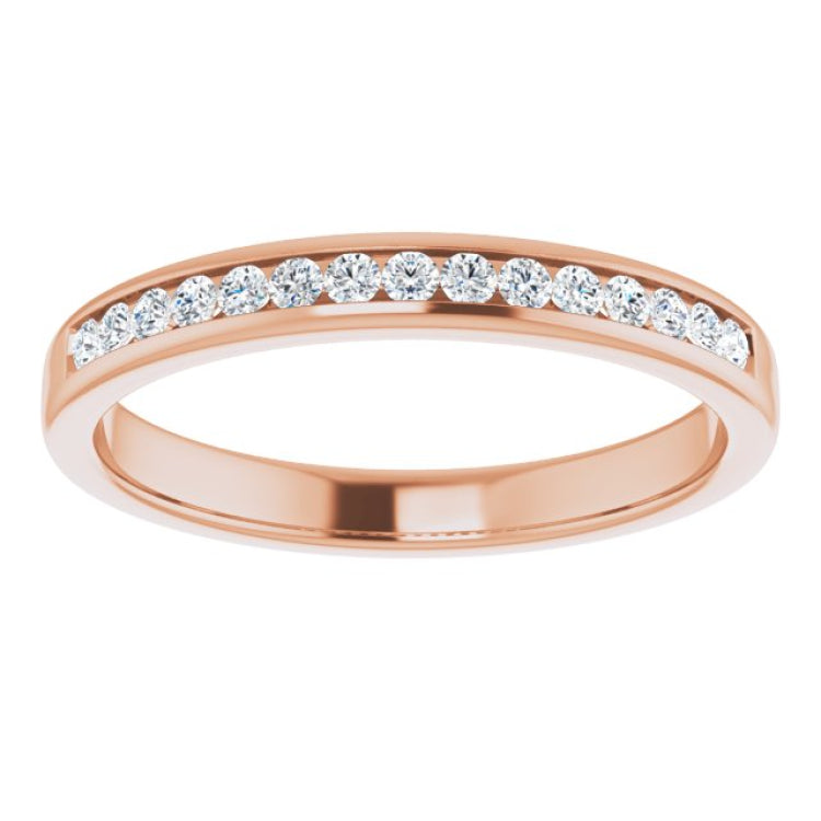 14K Rose Gold 1/3 CTW Natural Diamond Band