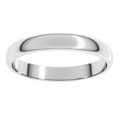 Sterling Silver 3 mm Lightweight Half Round Band Size 8