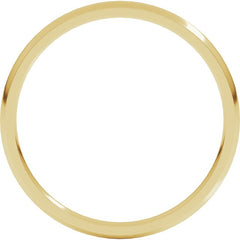18K Yellow Gold 1.5 mm Lightweight Comfort-Fit Half Round Band Size 7