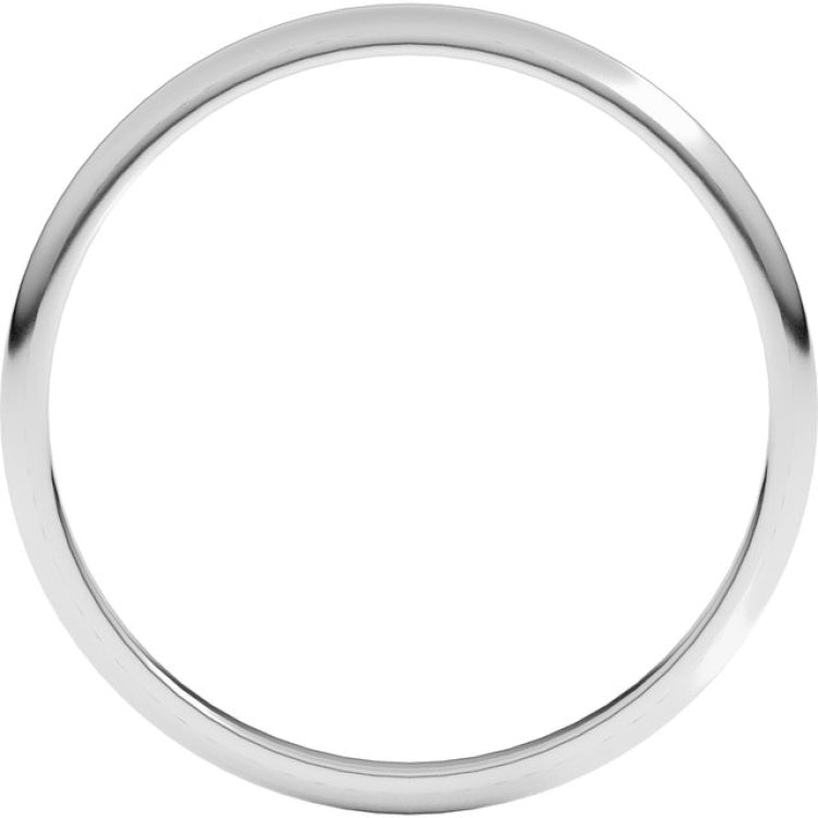 14K White Gold 1.5 mm Lightweight Half Round Band Size 10