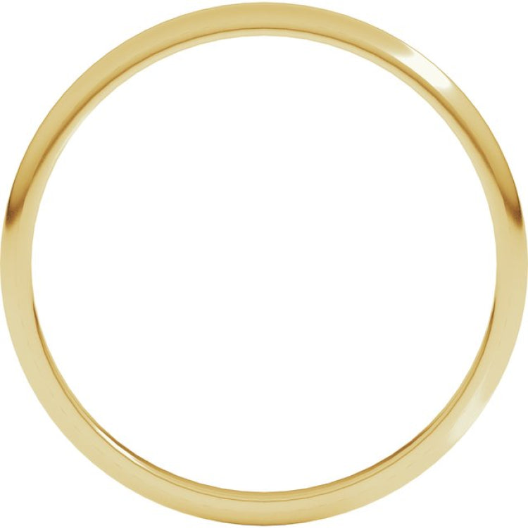 14K Yellow Gold 1.5 mm Lightweight Half Round Band Size 4