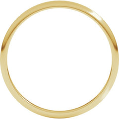 14K Yellow Gold 1.5 mm Lightweight Half Round Band Size 7.5