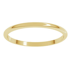 14K Yellow Gold 1.5 mm Lightweight Half Round Band Size 7