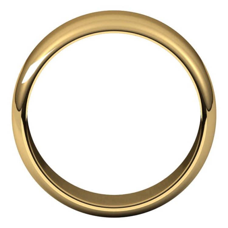 14K Yellow Gold 8 mm Half Round Band Size 11