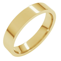 14K Yellow Gold 4 mm Lightweight Comfort-Fit Flat Band Size 6
