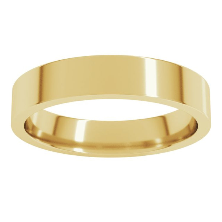 18K Yellow Gold 4 mm Lightweight Comfort-Fit Flat Band Size 7